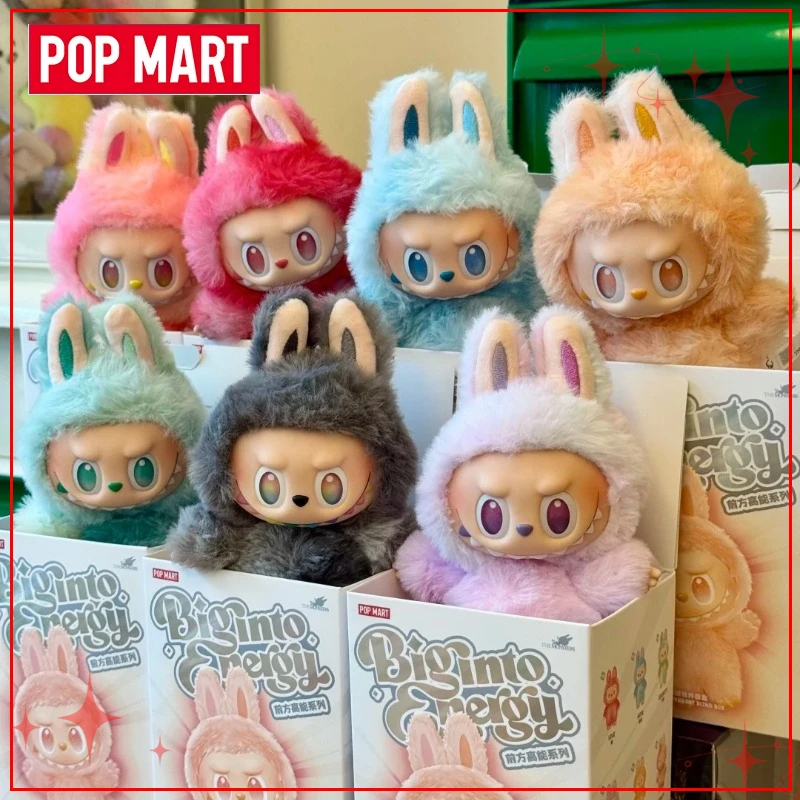 Original Popmart Labubu V1 V2 V3 The Monsters Macaron Have A Seat Big Into Energy Series Blind Box Vinyl Plüschpuppenanhänger