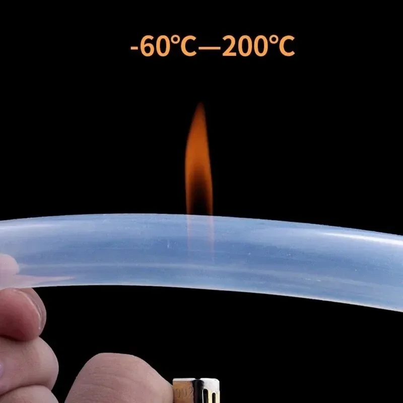 Tubo de silicone transparente de qualidade alimentar de 5m (6/8/8/10mm), mangueira de borracha flexível para jardim/aquário.