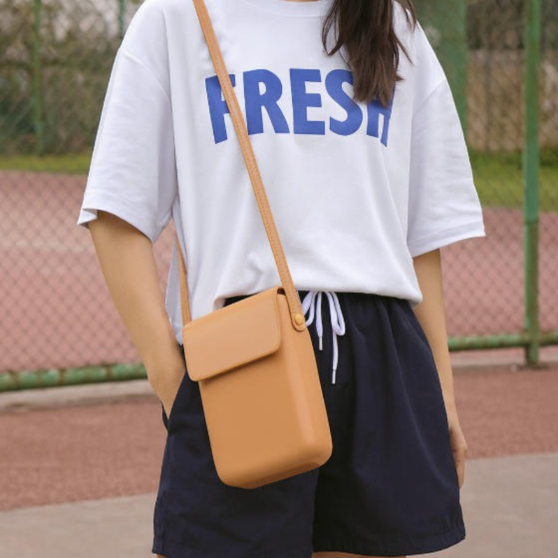 Женская мини-откидная сумка через плечо из искусственной кожи и однотонная дизайнерская сумка для телефона