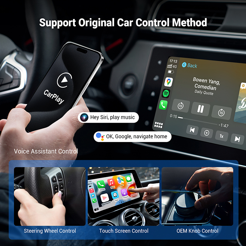 Новый беспроводной адаптер Carplay 2 в 1, Android Auto USB-ключ, быстрое подключение Plug and Play для автомобилей с проводным Carplay
