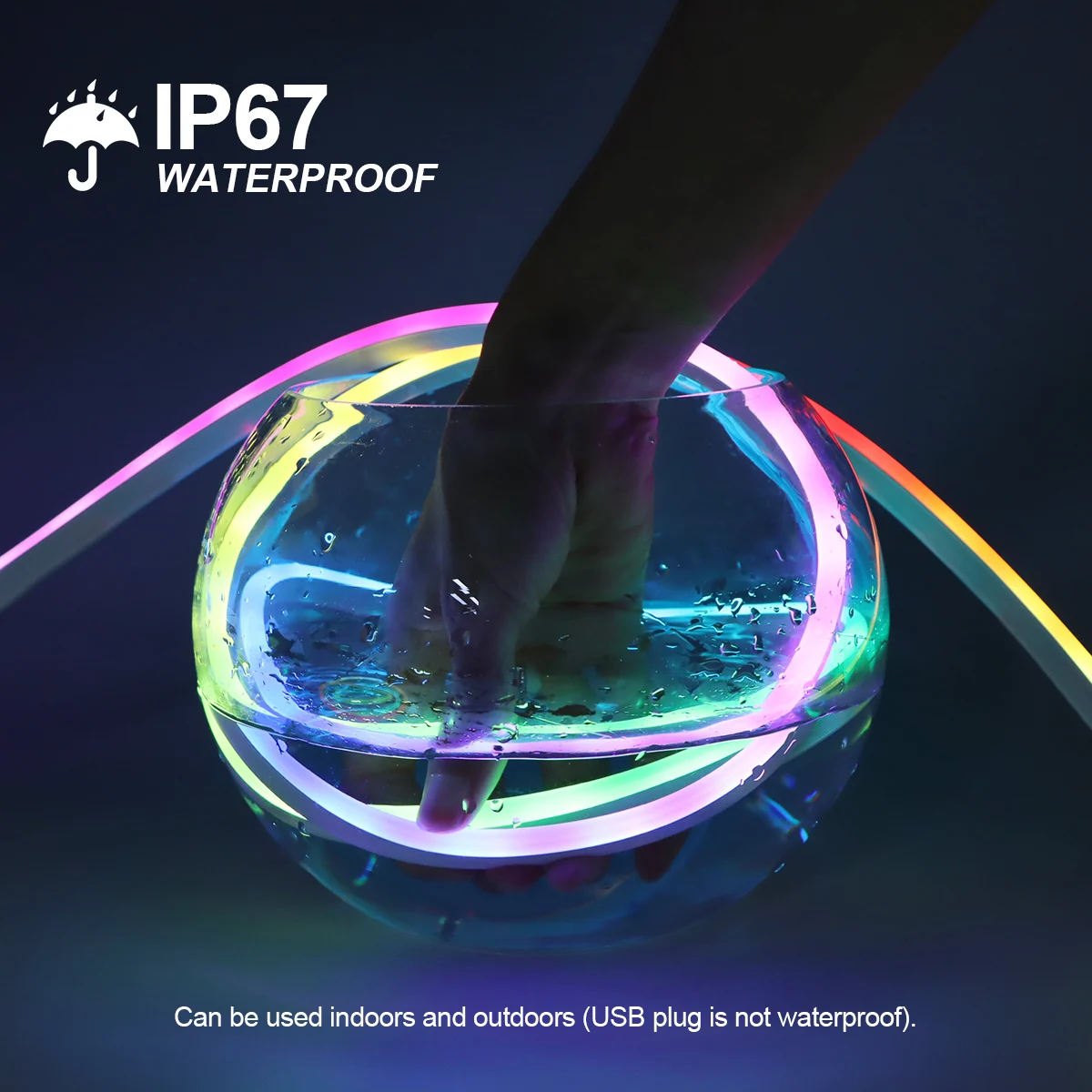 Striscia luminosa al neon LED RGBIC RGB WS2812, nastro al neon con diodo Bluetooth impermeabile USB 5V con telecomando per la decorazione del soffitto della stanza