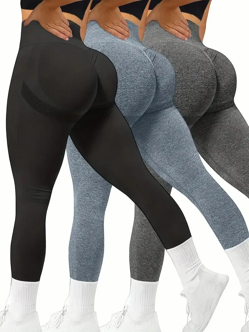 High Waist Yoga Pant Women's Activewear for Running Cycling and Gym Hip Lifting and Slimming Pants Leggings Solid Color