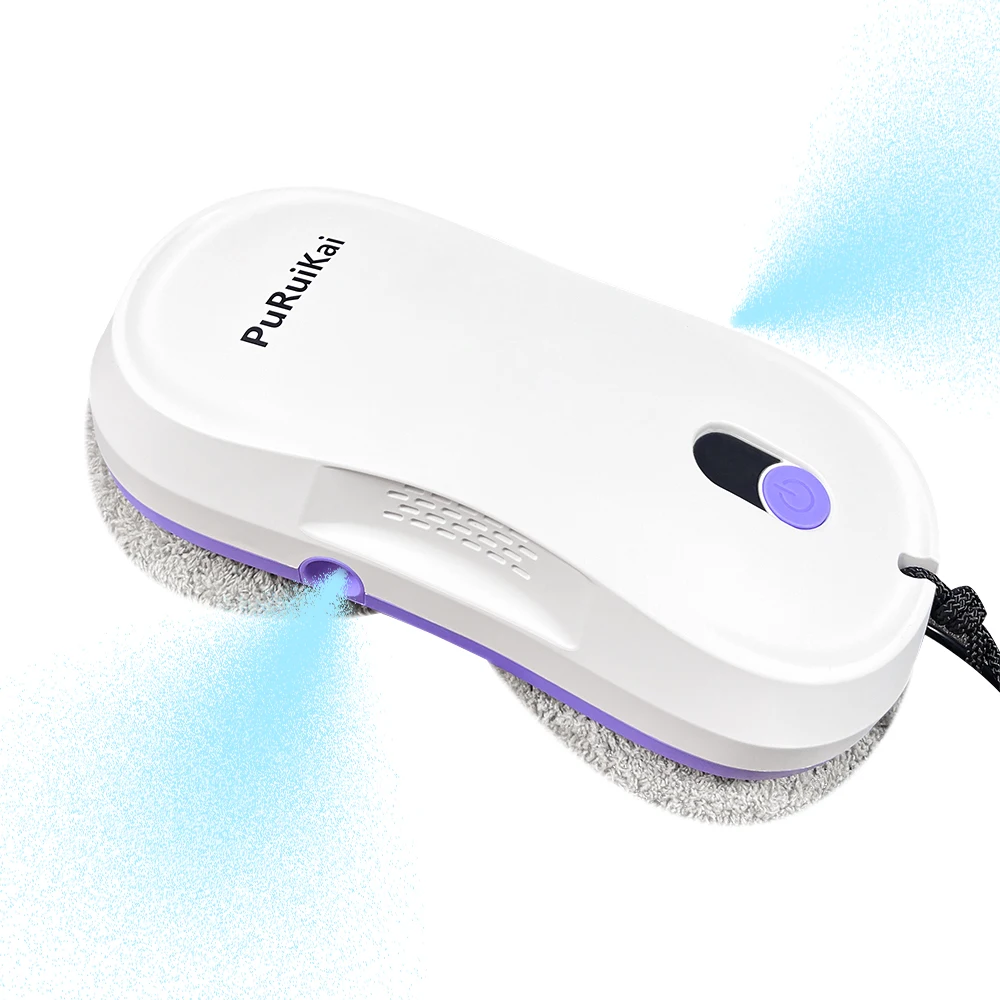 PuRuiKai PRK-M8 Fensterputzroboter, automatisch, mit automatischem Dual-Spray, 5600 Pa Saug-Fernbedienung, Kantenerkennung für Zuhause