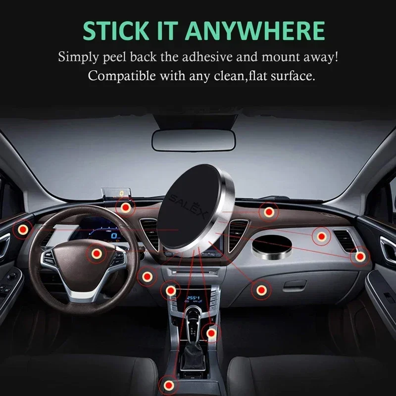 Supporto magnetico per telefono da auto Staffa di montaggio magnetica universale Stick sulla parete del cruscotto dell'auto per iPhone Xiaomi Huawei Supporto per telefono per auto