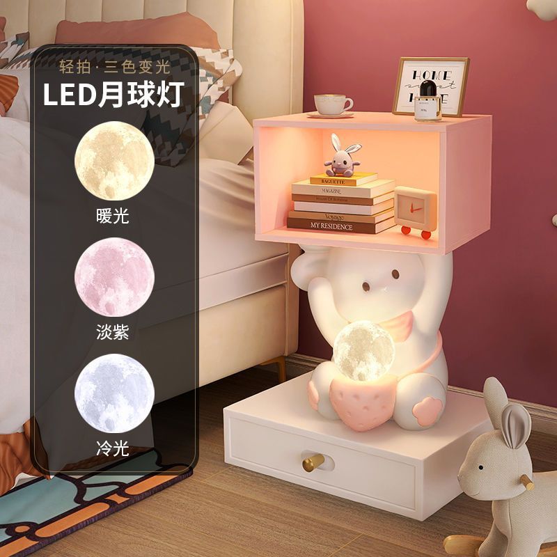 Table de chevet Comod37pour enfants, table de chevet pour enfants, table de nuit pour enfants, table de sauna, meubles de chambre ouverts