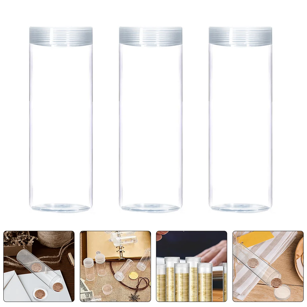 10pcs Coin Tubes Quarter Rolls Wrappers Plastic Coin Holders Clear Coin Storage Containers
