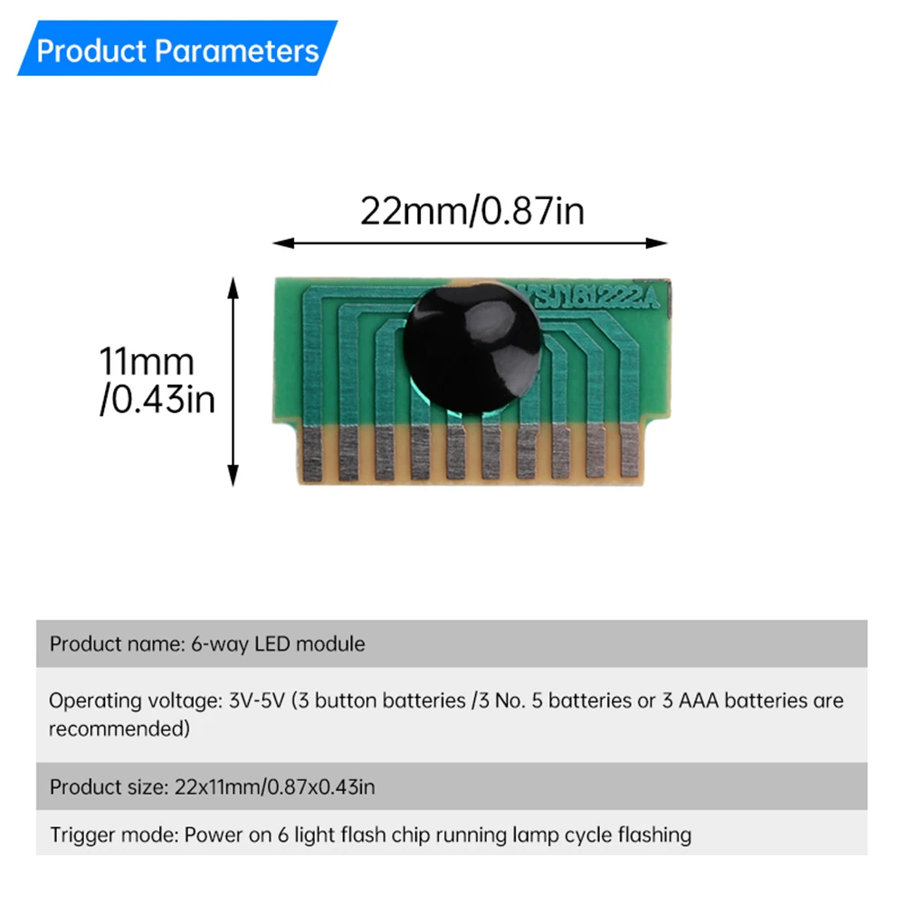 5 Stück DC 3–5 V 6 LED-Blitzmodul 6 Kanal Flusslicht Scrolllicht Steuermodul Zyklus blinkend