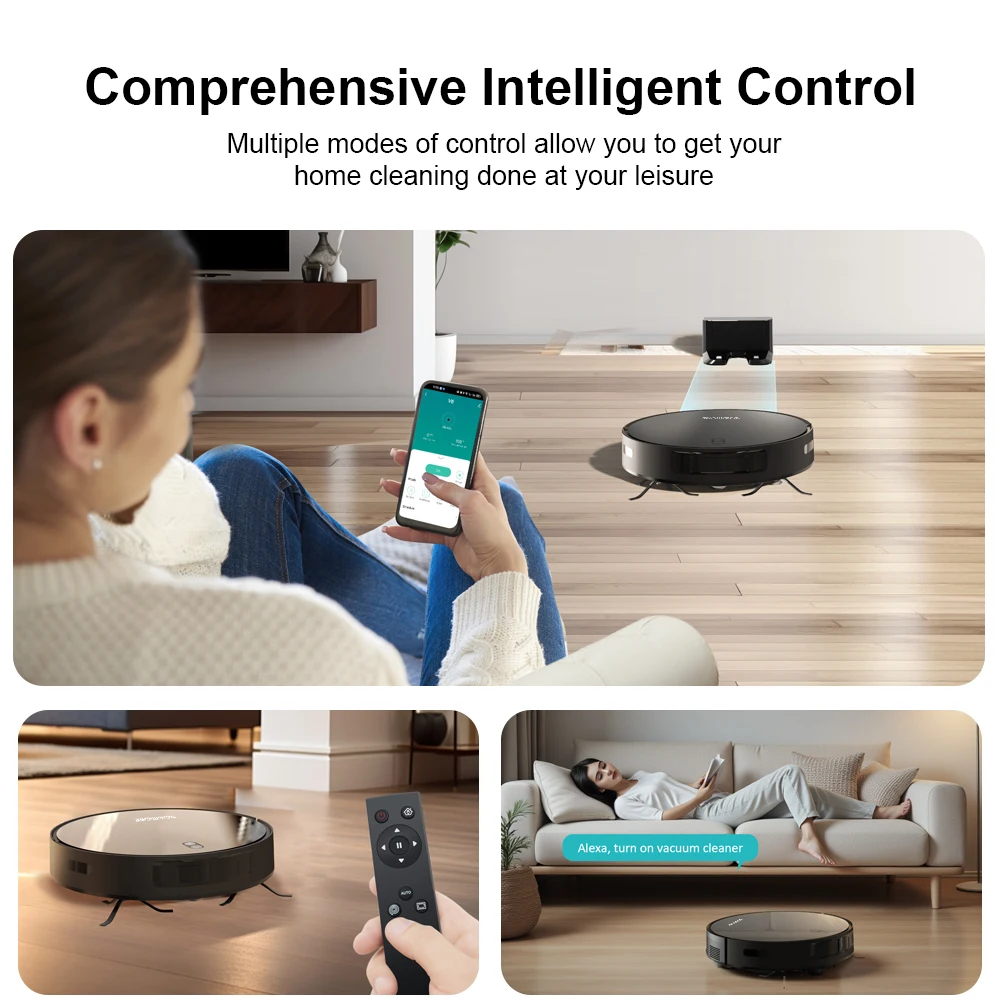 Robot aspirador Combo Mop, succión Robótica de 3500PA, Control WiFi/voz, recarga automática, pelo de mascota para Robot aspirador doméstico