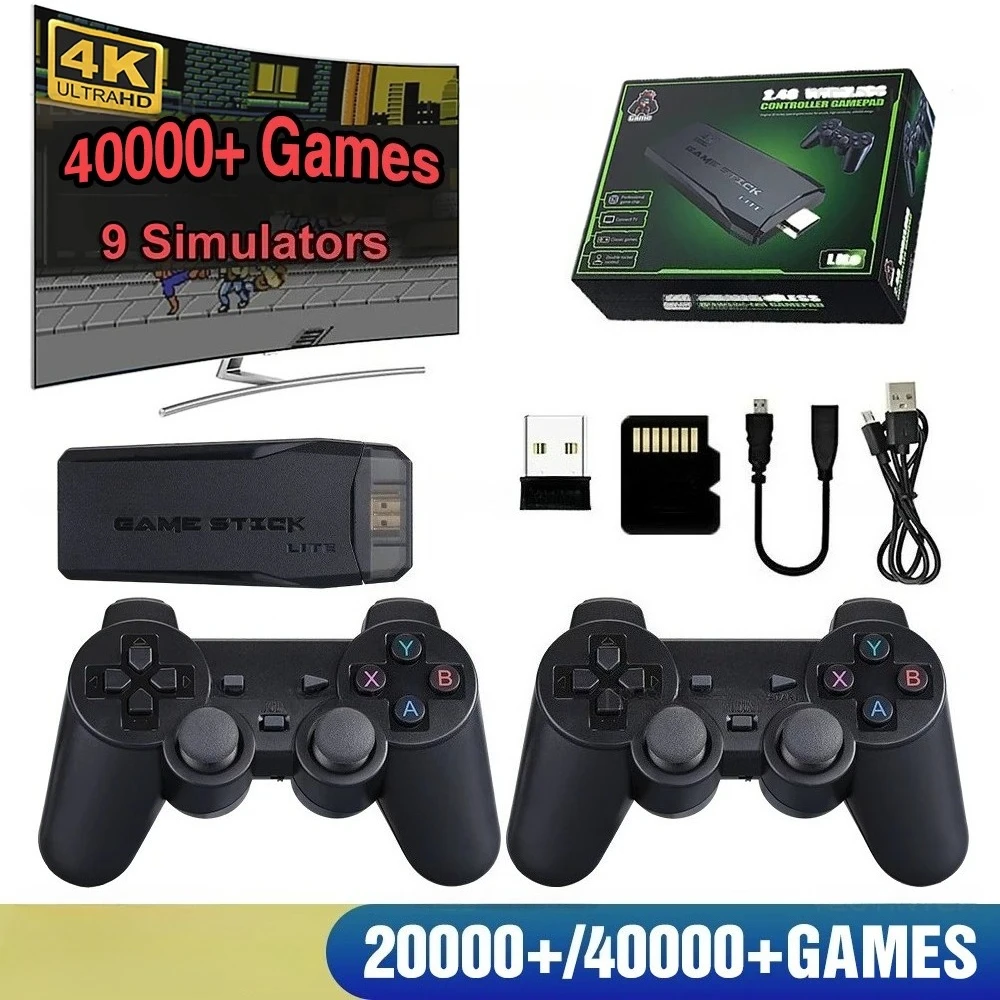 Console di gioco retrò M8 4K - TV stick portatile da 64 GB con oltre 20.000 giochi precaricati e controller wireless