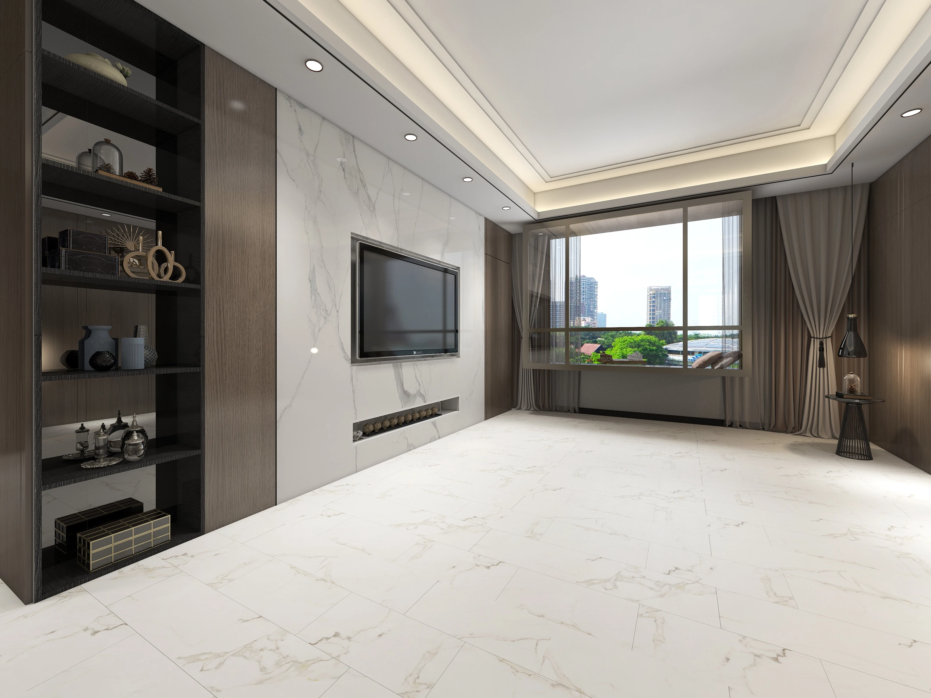 8.2mm click lock high gloss stone marbling look NO PVC Engineered Flooring