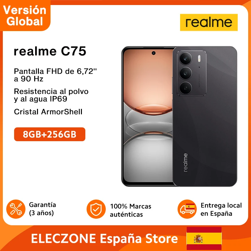 [Weltpremiere] Realme C75 Smartphone Helio G92 Max Chipsatz 5828 mAh Akku 45 W Ladung 6,72 Zoll 90 Hz Display 50 MP Kamera NFC IP69