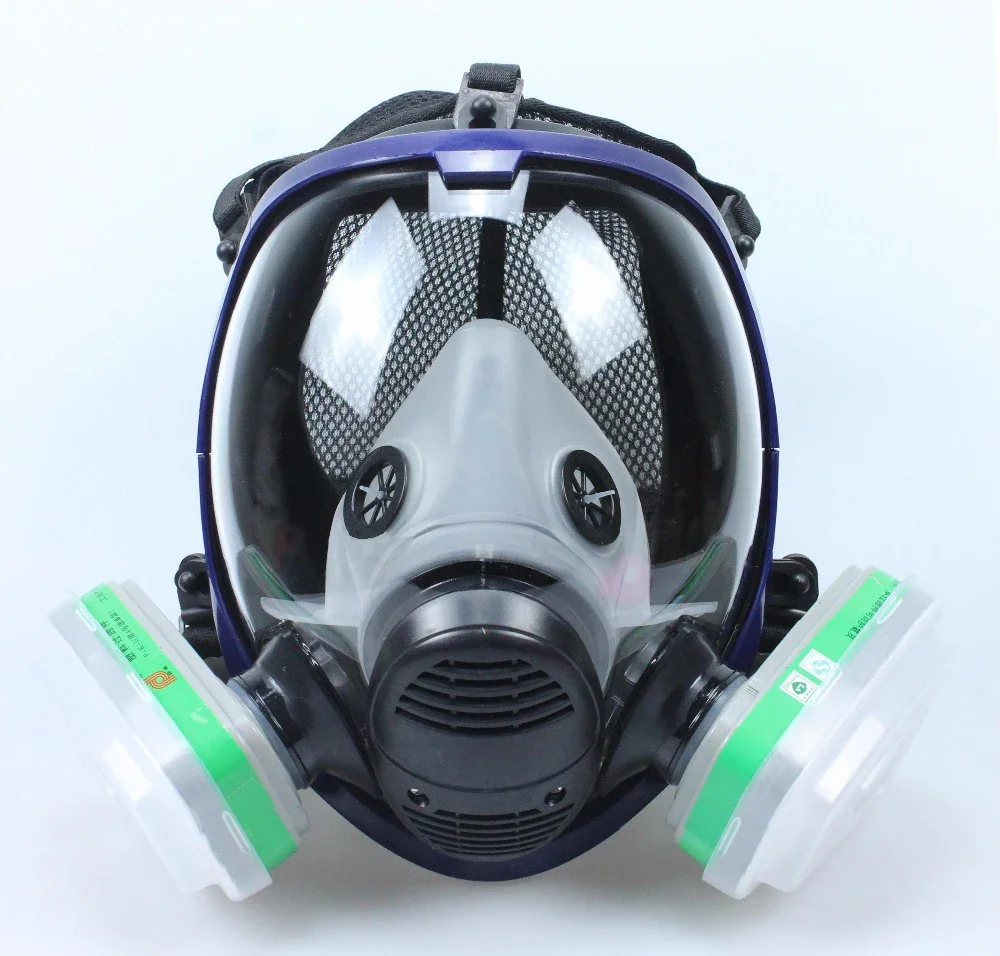 Máscara química 6800 máscara de gás respirador à prova de poeira pintura spray de pesticidas silicone rosto cheio filtros acessórios de soldagem de laboratório