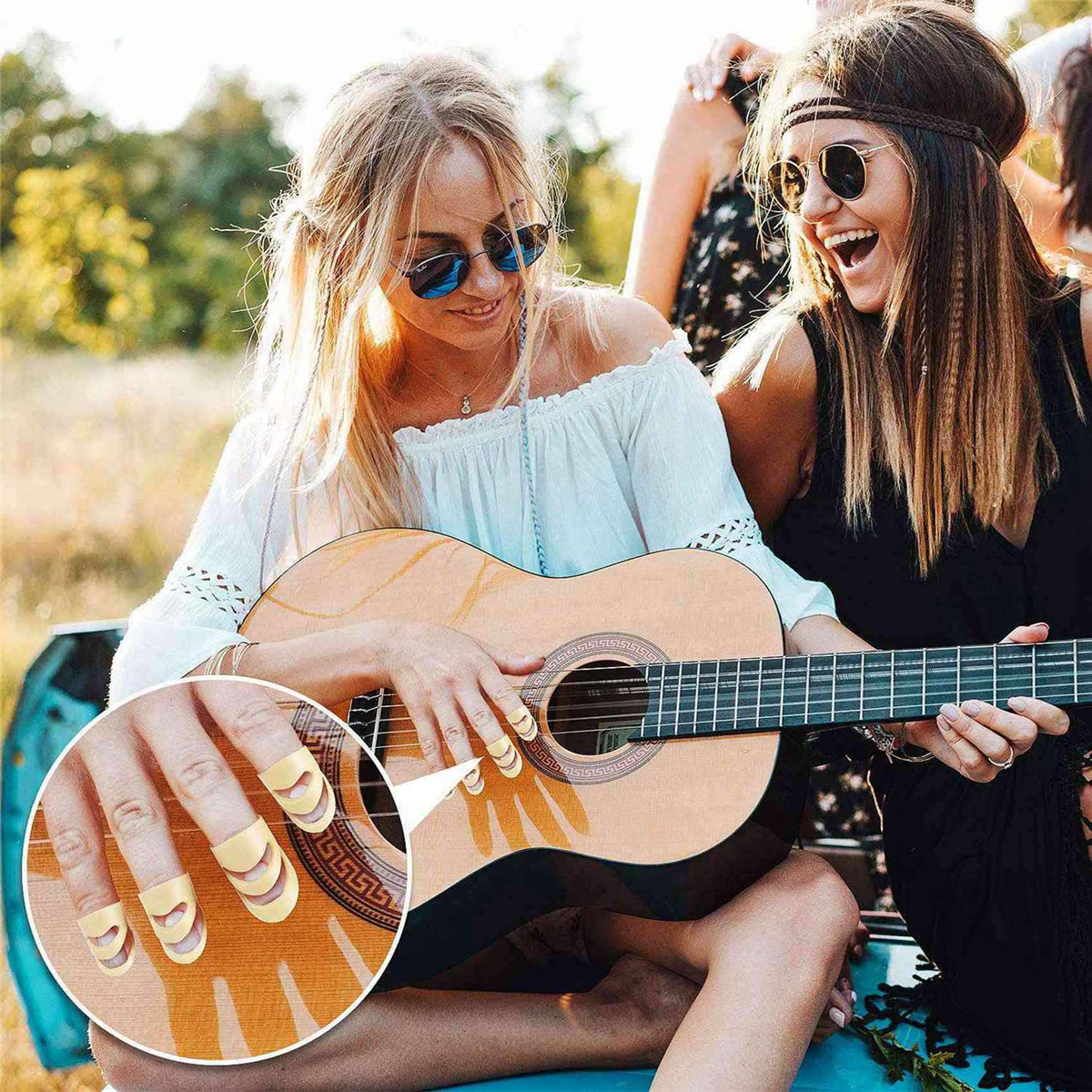 A71P 16 Stuks Plectrums Verstelbare Vinger Picks Duim Picks Medium en Grote Plastic Picks voor Gitaar Bas Banjo Ukelele