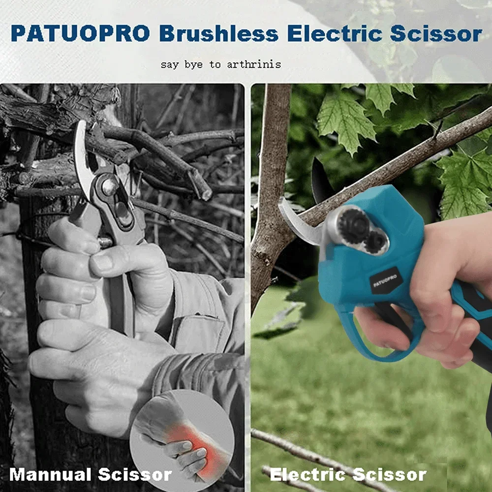 30MM Cordless Brushless Electric Pruning Shear Tree Bonsai Pruner Branches Cutter Power Tool For Makita 18V Battery(No Battery)