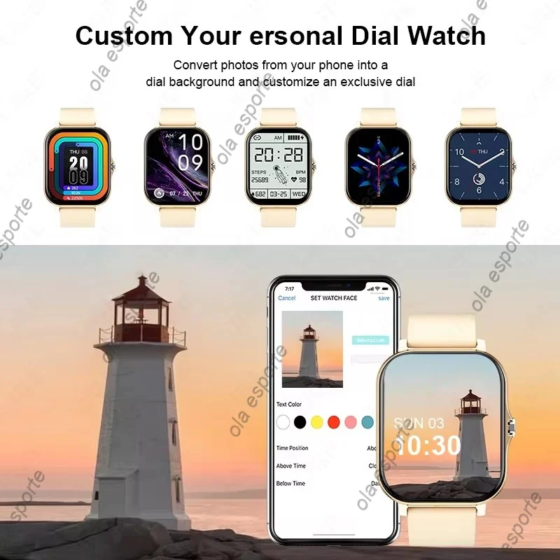 Reloj inteligente 2025 con pantalla HD de 2,01 pulgadas, Bluetooth, mensaje de llamada, visualización, modos deportivos, esfera DIY, relojes de pronóstico del tiempo para hombres y mujeres