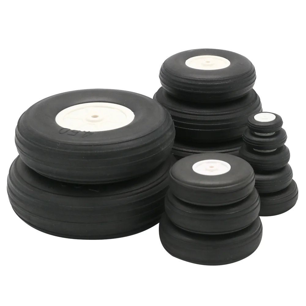 2 unids/lote rueda de goma de alta elasticidad para avión de ala fija Rc (diámetro 25/32/45/50/55/64/70/76MM) lata para neumáticos de Robot DIY
