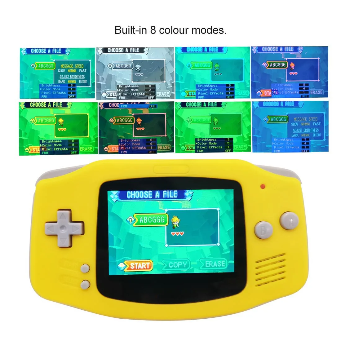 KIT de retroiluminación LCD IPS laminado GBA V5, batería de litio recargable integrada de 1800mAh, puerto tipo c para Gameboy Adavance GBA Shell