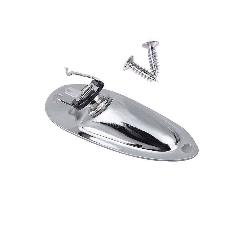 Reemplazo de placa de clavija de guitarra eléctrica Strat Stratocaster, Conector de Audio en forma de barco, Panel de enchufe, 6,35mm, 1/4"