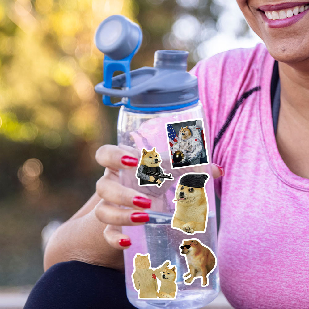 10/50 pçs engraçado cão meme adesivos decalques crianças brinquedos portátil telefone motocicleta bagagem carro geladeira guitarra bicicleta adesivo à prova dwaterproof água