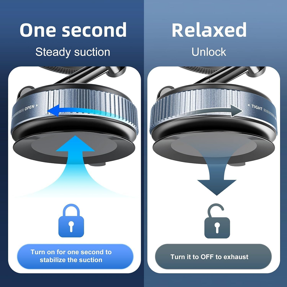 Magnetic Vacuum Car Mount Phone Holder Vacuum Suction Cup Car Phone Stand Universal GPS Navigation Stand for Car Smooth Surfaces