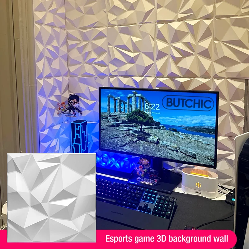 30x30 ซม.บ้านผนังการปรับปรุงสเตอริโอ 3D ผนังแผง self-กาว 3D สติ๊กเกอร์ติดผนังกระเบื้องศิลปะ 3d วอลล์เปเปอร์ห้องน้ําเพดาน