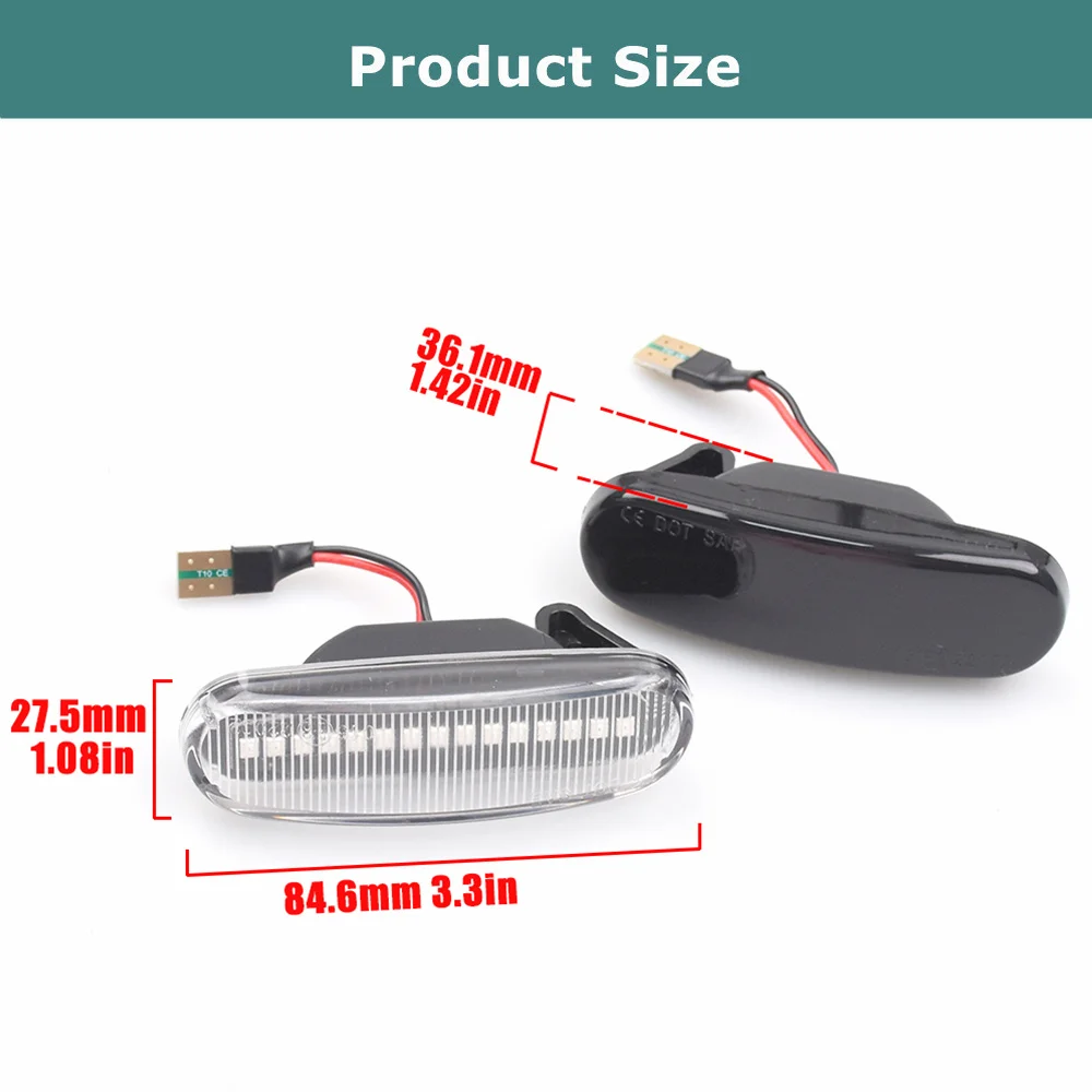 2 Chiếc Cho Fiat Panda 169 Grande Punto Inkl. Evo Doblo Fiorino Linea Ý Tưởng Năng Động Đèn LED Bên Cột Mốc Sáng Repeater Đèn