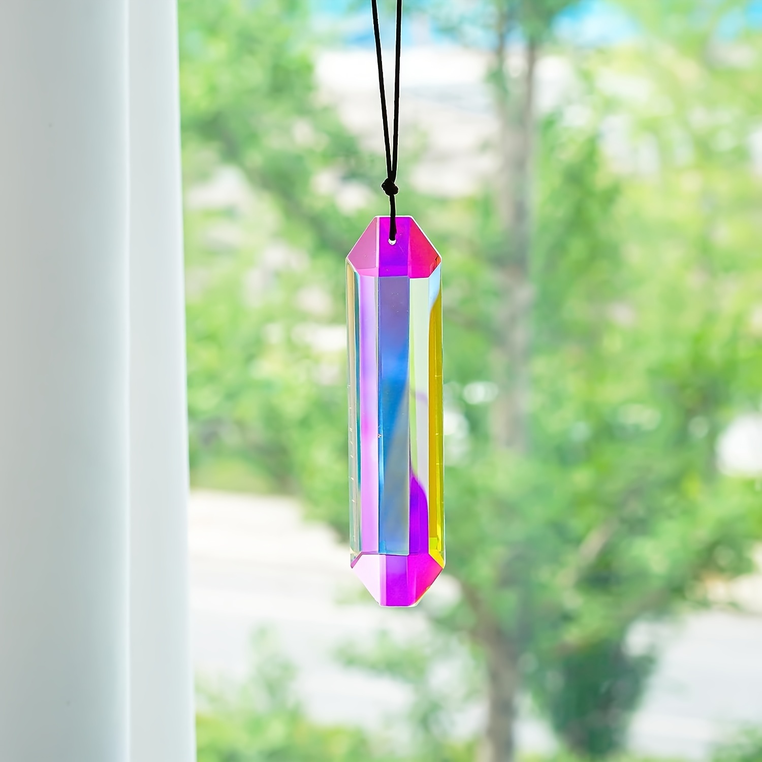 2 ชิ้น 12 มิลลิเมตร Suncatcher ปริซึมจี้สําหรับ Window, ABColor คริสตัล Stick Rainbow Maker สวนแขวน Sun Catcher เครื่องประดับ