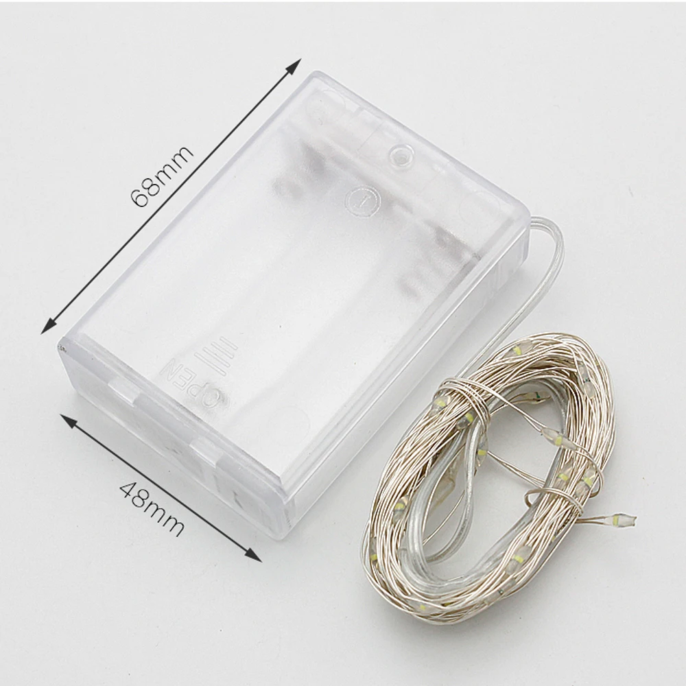 1 m - 10 m ไฟ Fairy ทองแดงลวด LED String Light แบตเตอรี่ขับเคลื่อนสําหรับคริสต์มาสงานแต่งงานห้องนอนตกแต่งในร่ม