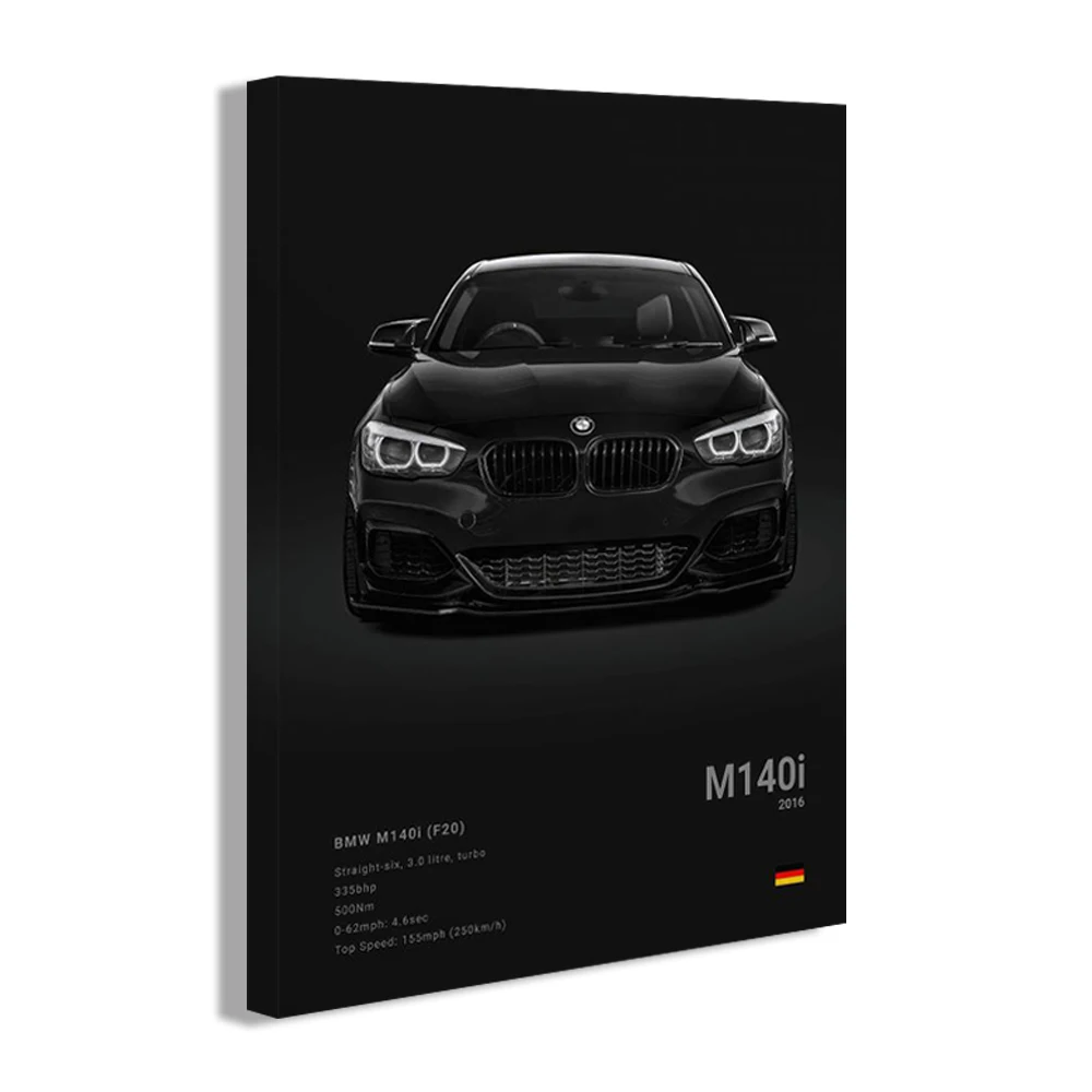 유명한 자동차 M5 918 GT3 캔버스 벽 아트 인쇄 포스터 G63 STO SLS 장식 벽화 현대 홈 장식 생일 선물 Unframed