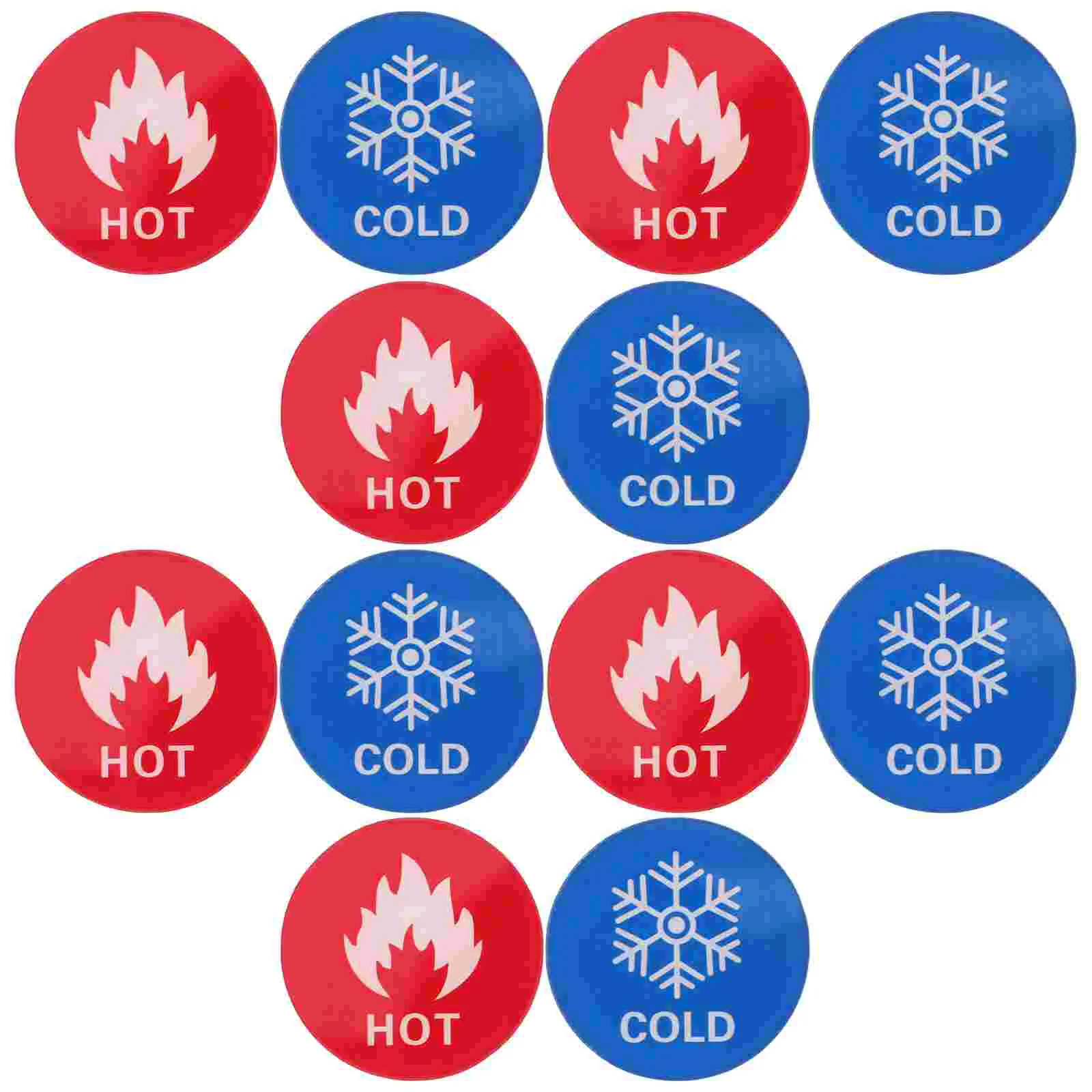 6 Pairs Cold Hot Water Labels Acrylic Material Indicator Sign Faucet Label Signs Roadway Safety Water Temperature Sticker Hot