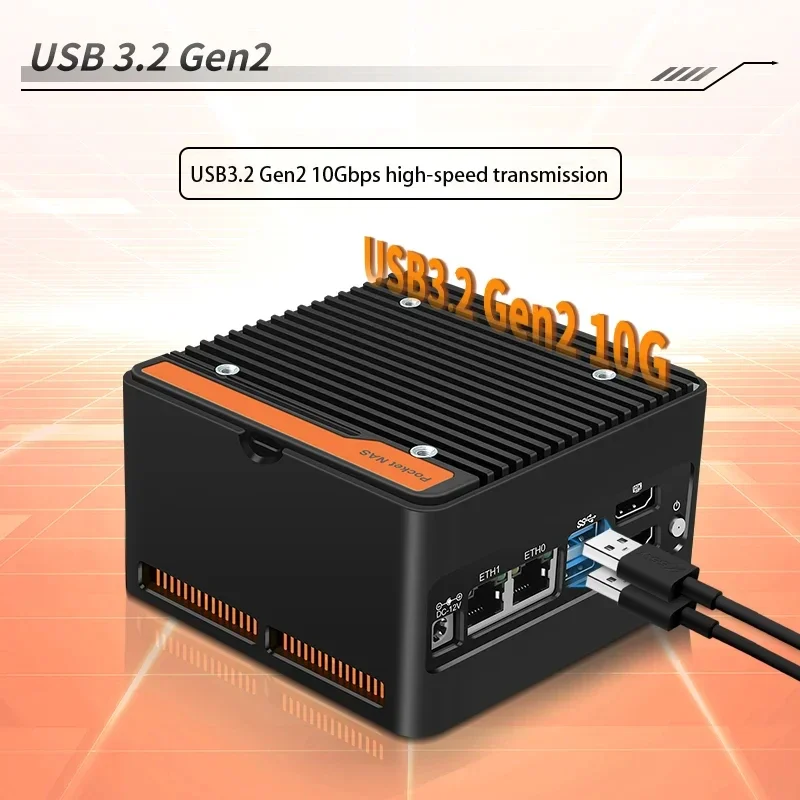 New Pocket NAS Computer Intel 3 N355 N305 N150 N100 Mini PC 4xM.2 NVMe Slot Firewall 2xi226-V 2.5G DDR5 4800 2xUSB3.2 2xHDMI2.0