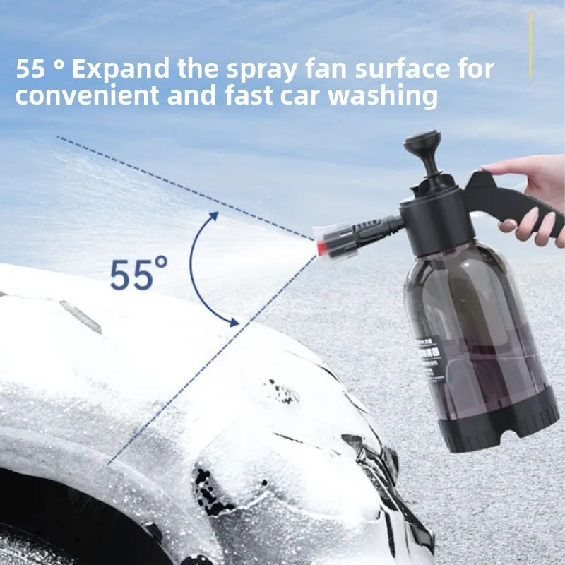 Pulverizador de espuma de 2L para lavado de coches, regadera de espuma manual, pulverizador de presión de aire, botella de agua de desinfección de plástico, Herramientas de limpieza de coche