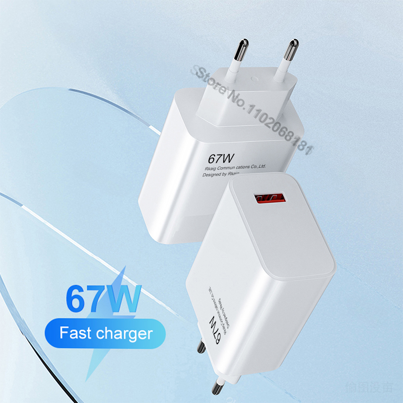 67W USB-Schnellladegerät Schnelllade 3.0 Wandtelefon-Adapter für Xiaomi Redmi Poco Samsung Huawei Oneplus USB-Ladegerät Typ C-Kabel
