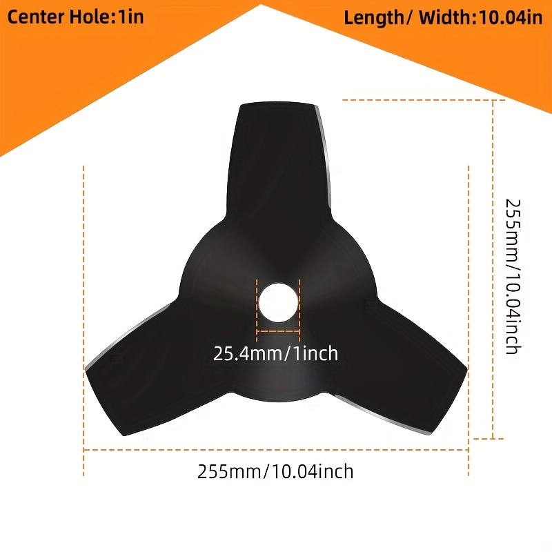 LUSQI, 1 unidad, 3 dientes, cuchilla para cortacésped, desmalezadora, accesorios para desbrozadora, cabezal de hierba de acero, cuchilla para cortacésped de tres dientes