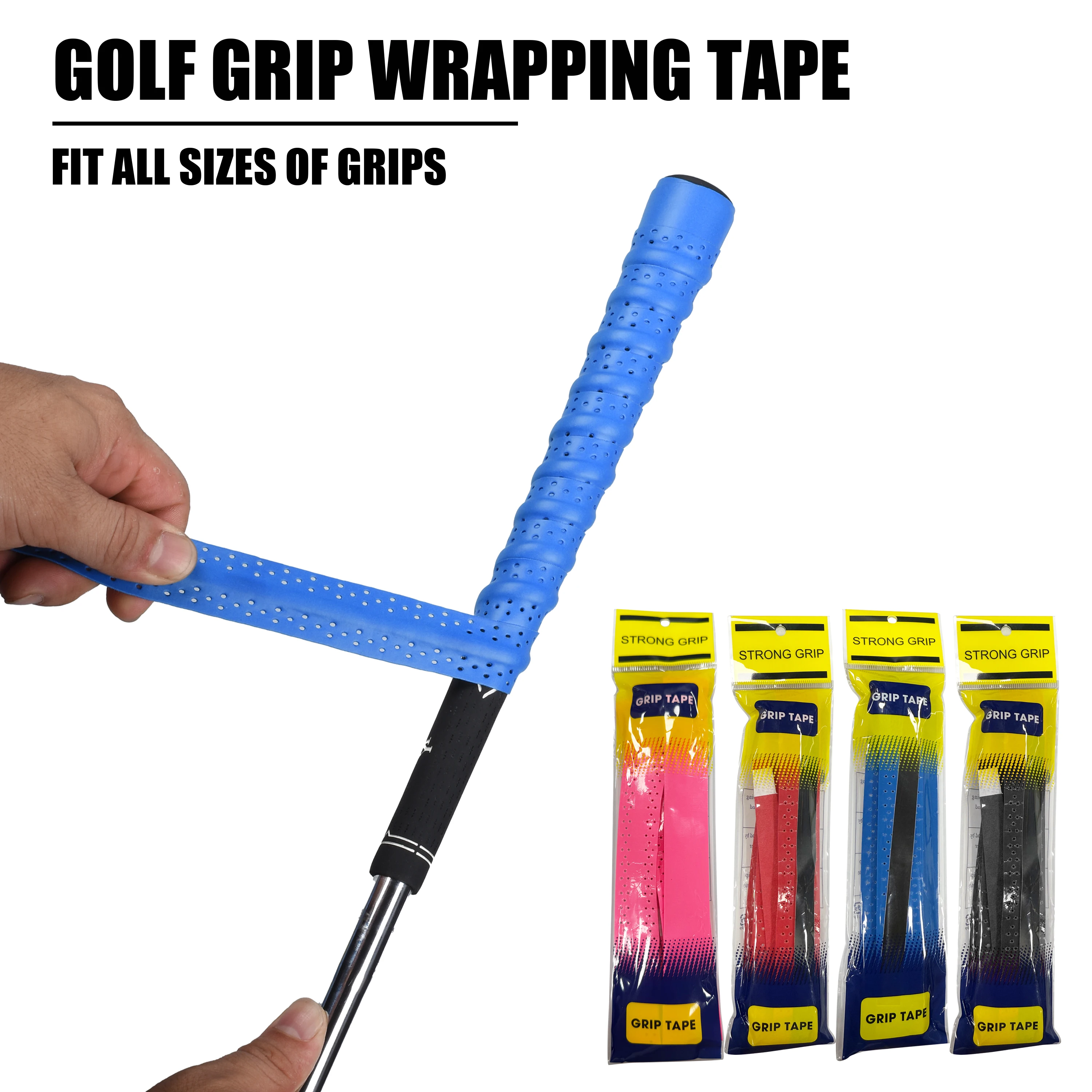 Nastro per impugnatura per mazza da golf Nastri avvolgenti per impugnatura da golf Avvolgimento in PU antiscivolo resistente al sudore Soluzione per impugnatura per mazza da golf sostitutiva rapida