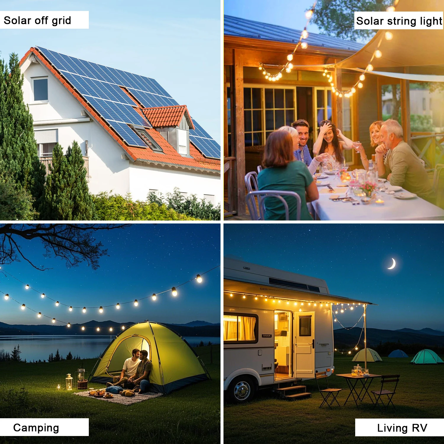 G40 Low Voltage DC12V 24V Led Light Bulbs 1W E12 Retro Plastic Replace Bulb For Off-Grid Solar String Light Battery Camping RV