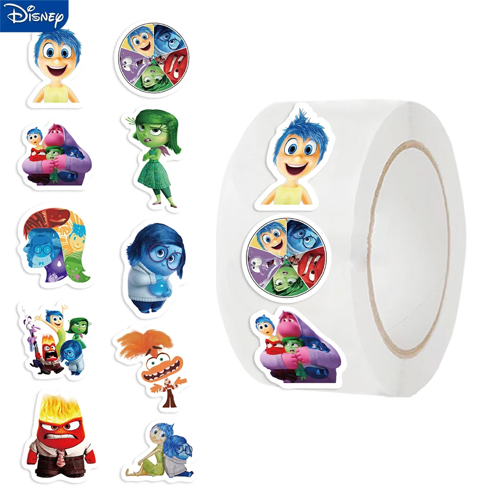 500/1000 Stück Disney Inside Out 2 Aufkleber Kawaii süße Cartoon Label Siegelaufkleber Rollen Aufkleber für Telefon Gepäck Aufkleber Spielzeug
