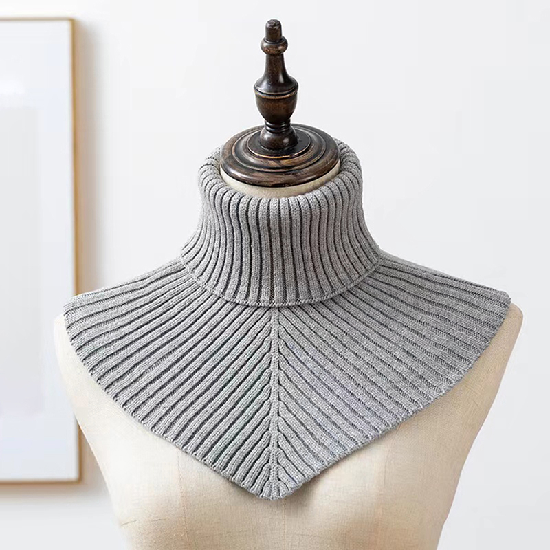 Sciarpa con colletto finto in cotone lavorato a maglia invernale da donna Dolcevita caldo scaldacollo Sciarpa invernale antivento staccabile 36 * 28 cm