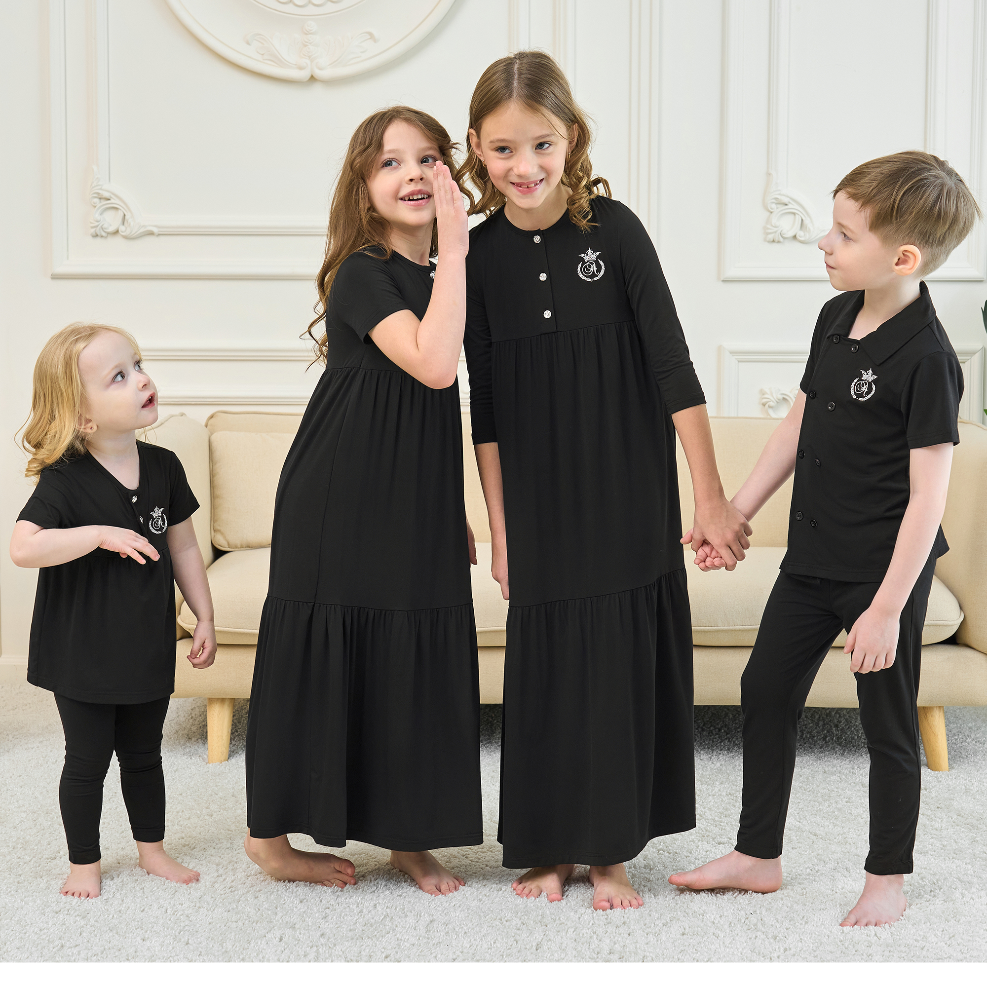 AP SS25 Friday Collection платье макси для девочек с вышивкой, детский комбинезон, комплект одежды для мальчиков, высокое качество