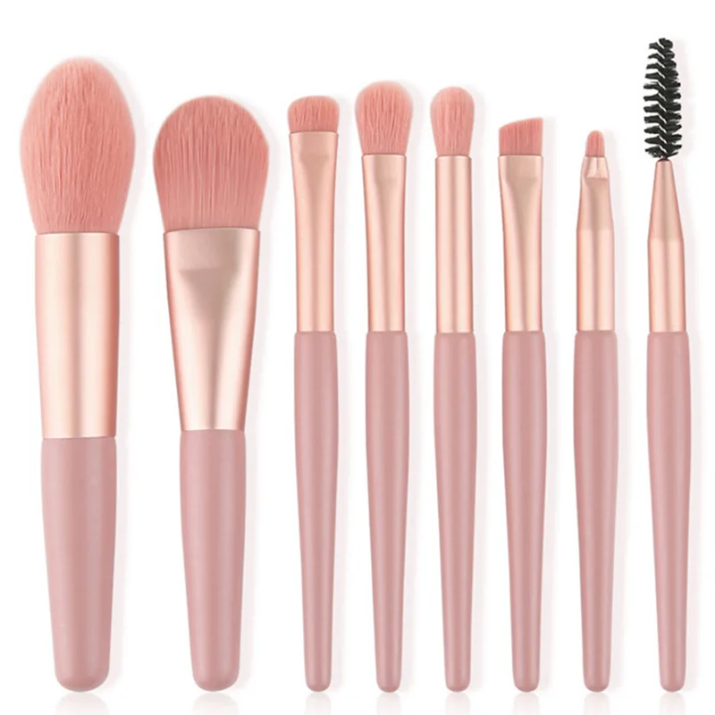 Nuevo Juego de 8 Uds de brochas de maquillaje, brocha correctora de maquillaje, colorete, brocha para polvos sueltos, sombra de ojos, resaltador, brocha para base, herramientas de belleza