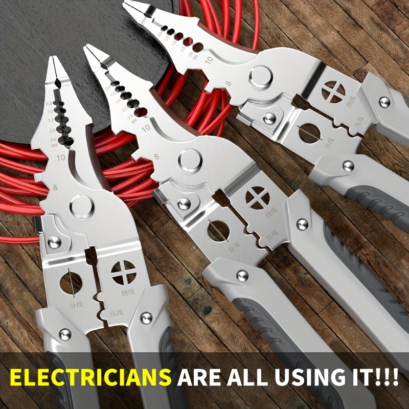 Pelacables multifuncionales para electricista, alicates pelacables, herramientas de Hardware, alicates de corte de alambre universales, 1 ud.