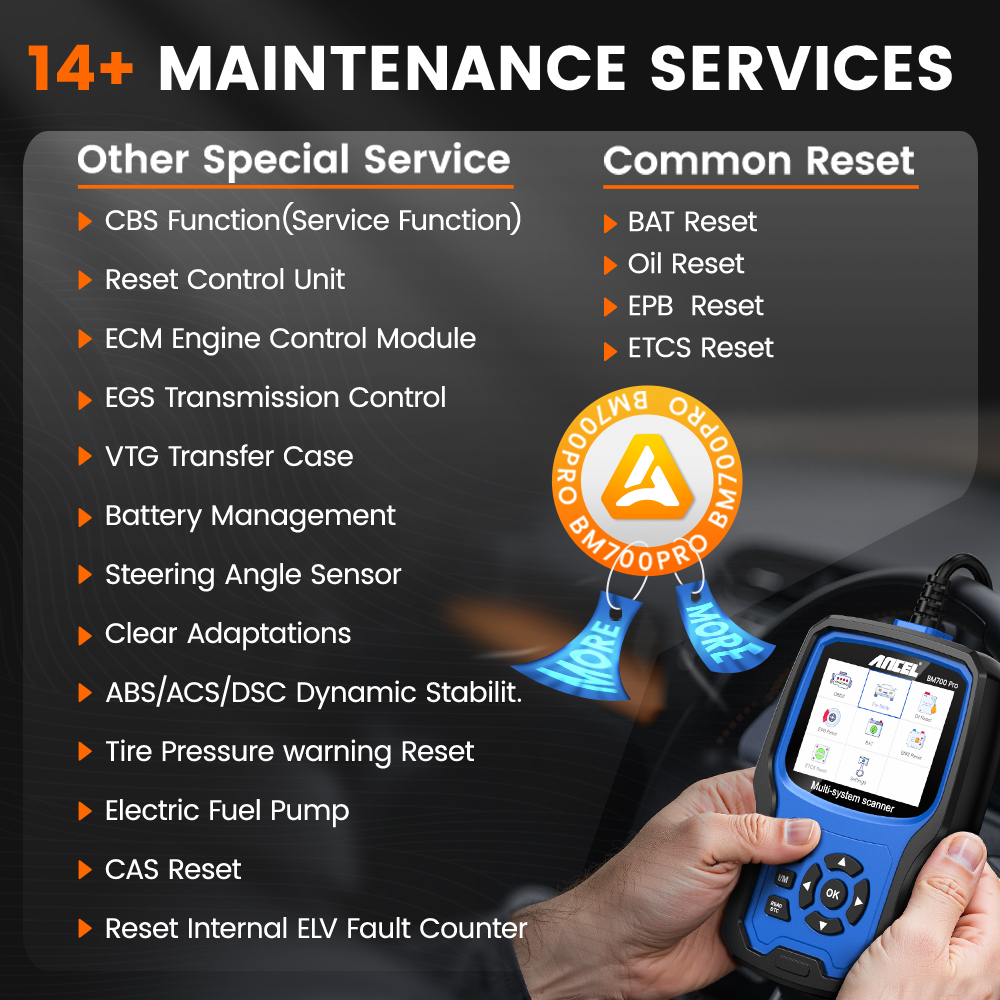 ANCEL BM700 Pro Alle System OBD2 Scanner Fit Für BMW EPB SAS Airbag ABS Öl CAS Reset Code Reader Auto Vin OBD 2 diagnose Zu