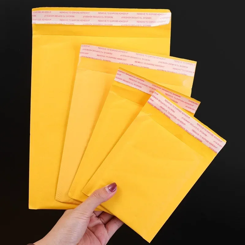 50-10 pacotes de envelopes de papel kraft com bolhas, envelopes de papel autovedantes, à prova d'água, acolchoados, sacos de envio de espuma para embalagens de armazenamento