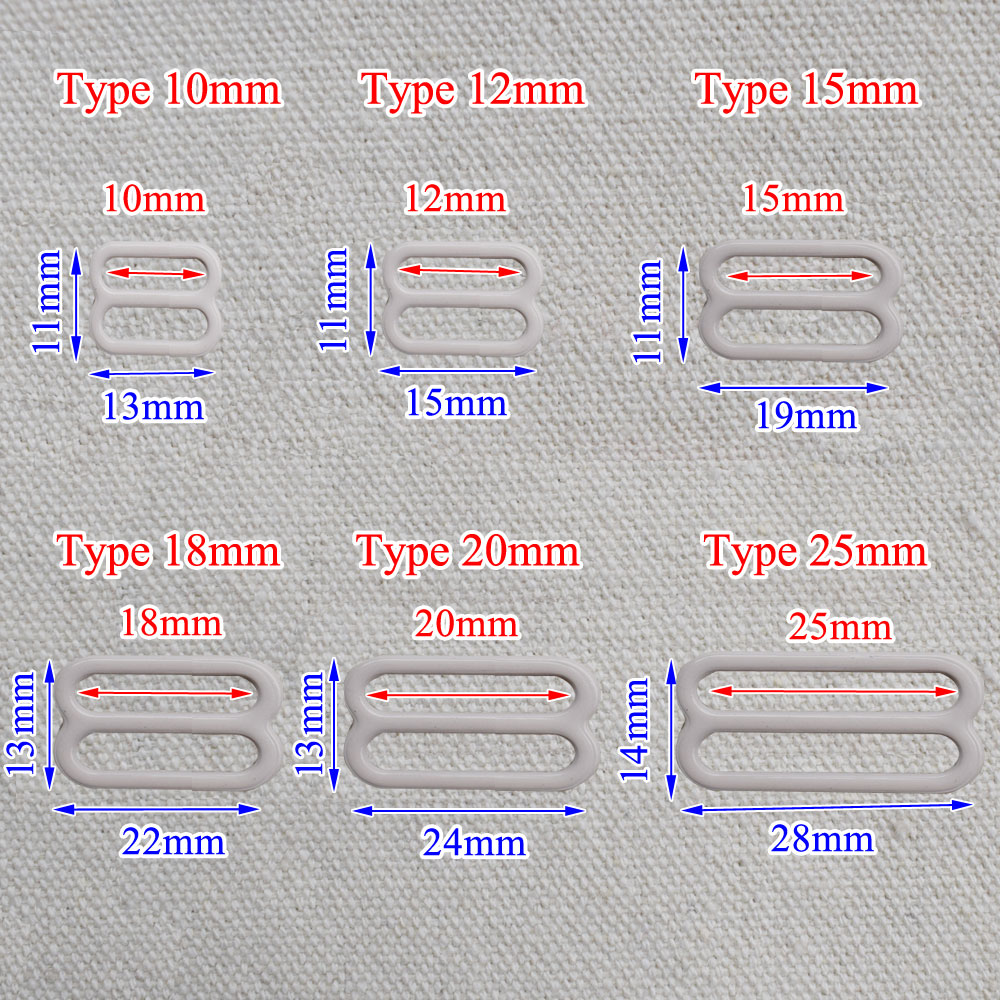 20 piezas hebillas de ajuste de correa de sujetador de Metal de 10mm-25mm, deslizadores de ropa interior, anillos, Clips para ajuste de lencería, accesorios DIY