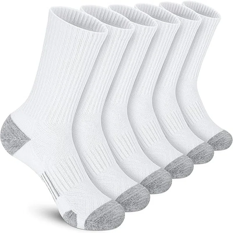 6 Pairs Men's Outdoor Gym Socks High Quality Comfortable Soft Buffered Running Socks Breathable Large Size New Style EU39-46