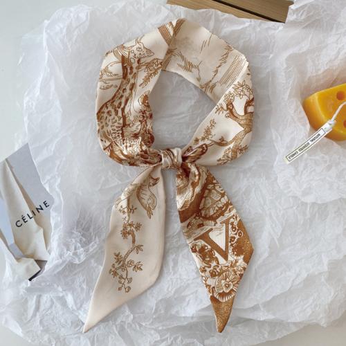 Супер красивый шарф с 26 буквами, шелковый шарф, повязка на голову, сумка с принтом алфавита джунглей, стример, женский модный брендовый дизайн, шелковый шарф