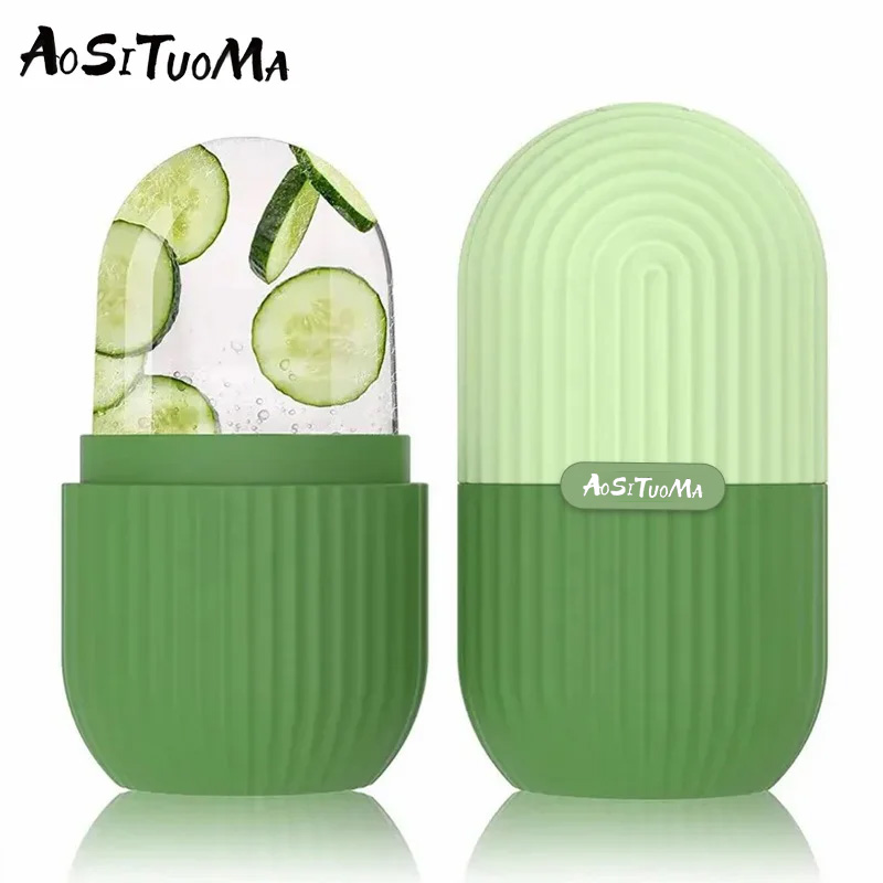 Silicone Ice Face Roller, Contorno e encolher poros, Remover círculos escuros, Massagem, Beleza da pele, Facial Care Tool for Eyes, Pescoço