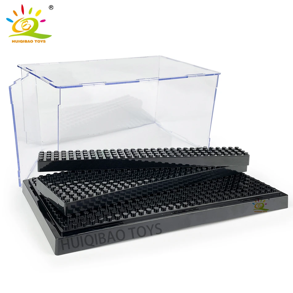 HUIQIBAO Toys Dustproof Figures Display Case Box Show Case for Model Collection Building Blocks Decorative Bricks Toy for Adult