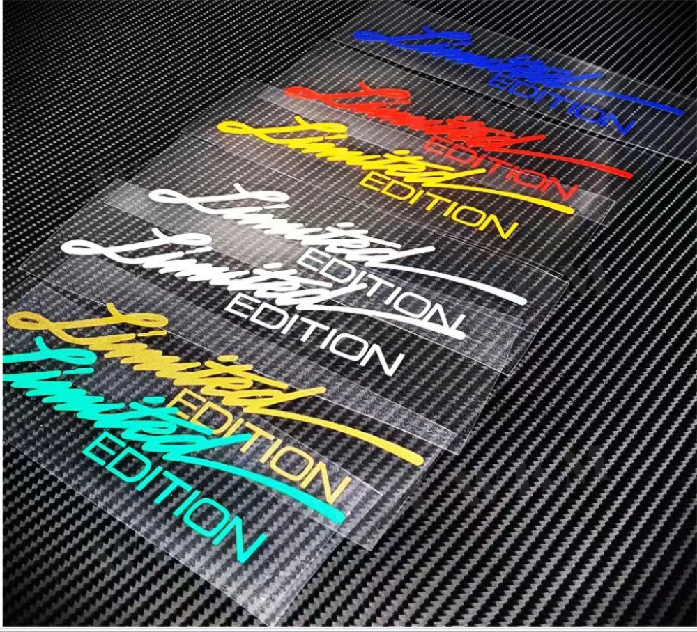 Pegatina de vinilo de 8 colores, pegatina para ventana, estilo de coche, decoración de edición limitada 3D, calcomanía láser reflectante para accesorios de coche