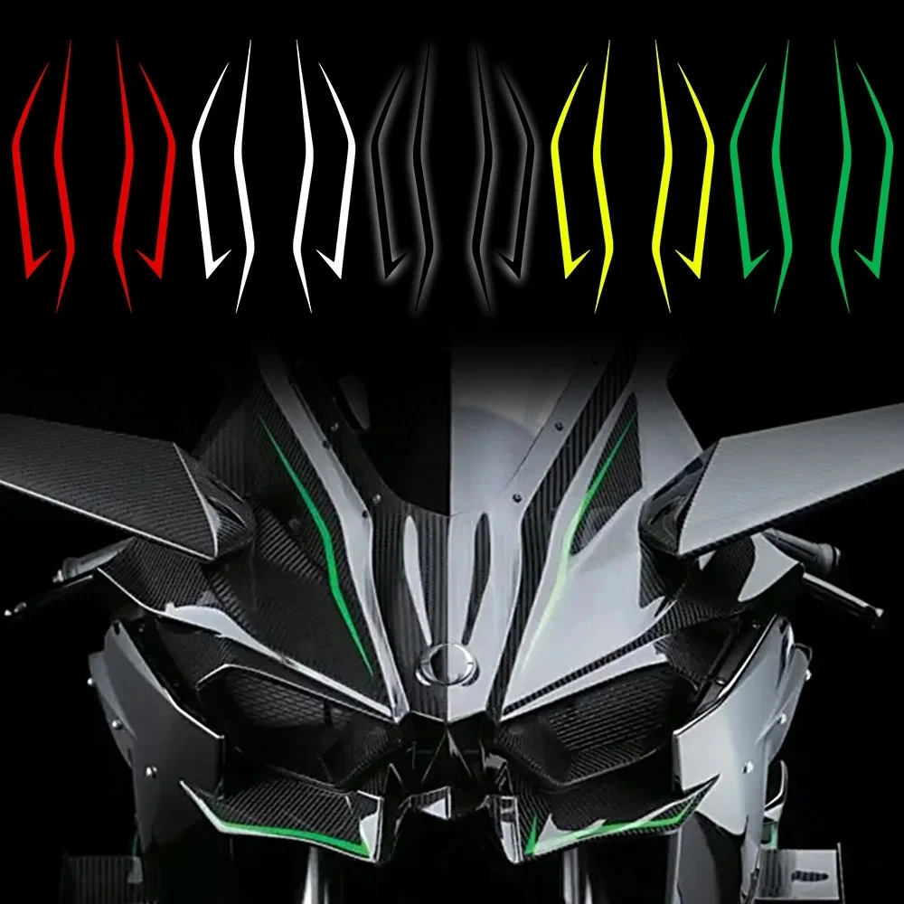 Motorcycle Helmet Reflective Stripe Stickers For Kawasaki N400 H2 H2SX Body Texture Waterproof Front End Decal